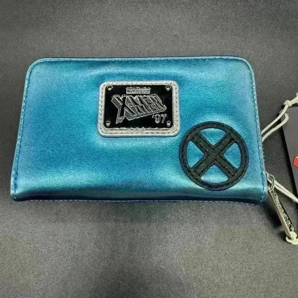 Loungefly Wolverine Cosplay Mini Backpack & Wallet Metallic Blue Yellow Marvel - Picture 6 of 7